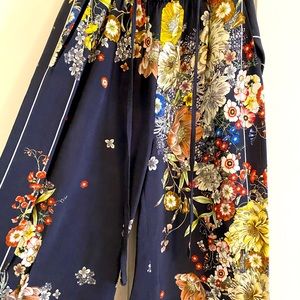 ZARA floral wide leg pant